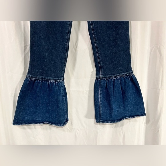 Womens jeans 25 dark blue Jo lo brand ruby crop flare hem flourish high rise - Picture 7 of 14
